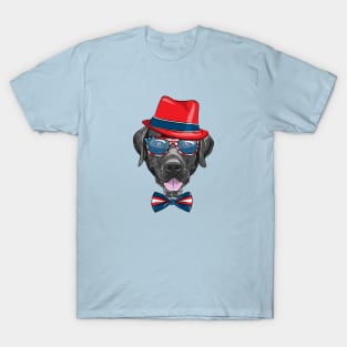 Smiling black hipster dog Labrador Retriever T-Shirt